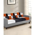 thumbnail image 2 of Burnt Orange Black Grey Sofa Couch Cushion Covers Washable, Removable Stretchable Sectional Couch Covers, Geometric Modernism Color Block Slipcovers for L & T Shape Sofa Protector S Size 2 pcs, 2 of 7