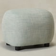 thumbnail image 3 of KINWELL 23" Wide Linen Blend Upholstered Ottoman, Textured Weave Footrest with Soft Padded Seat, Mid-Century Modern Footstool for Bedroom, Entryway or Living Room, Light Teal Multi, 3 of 12
