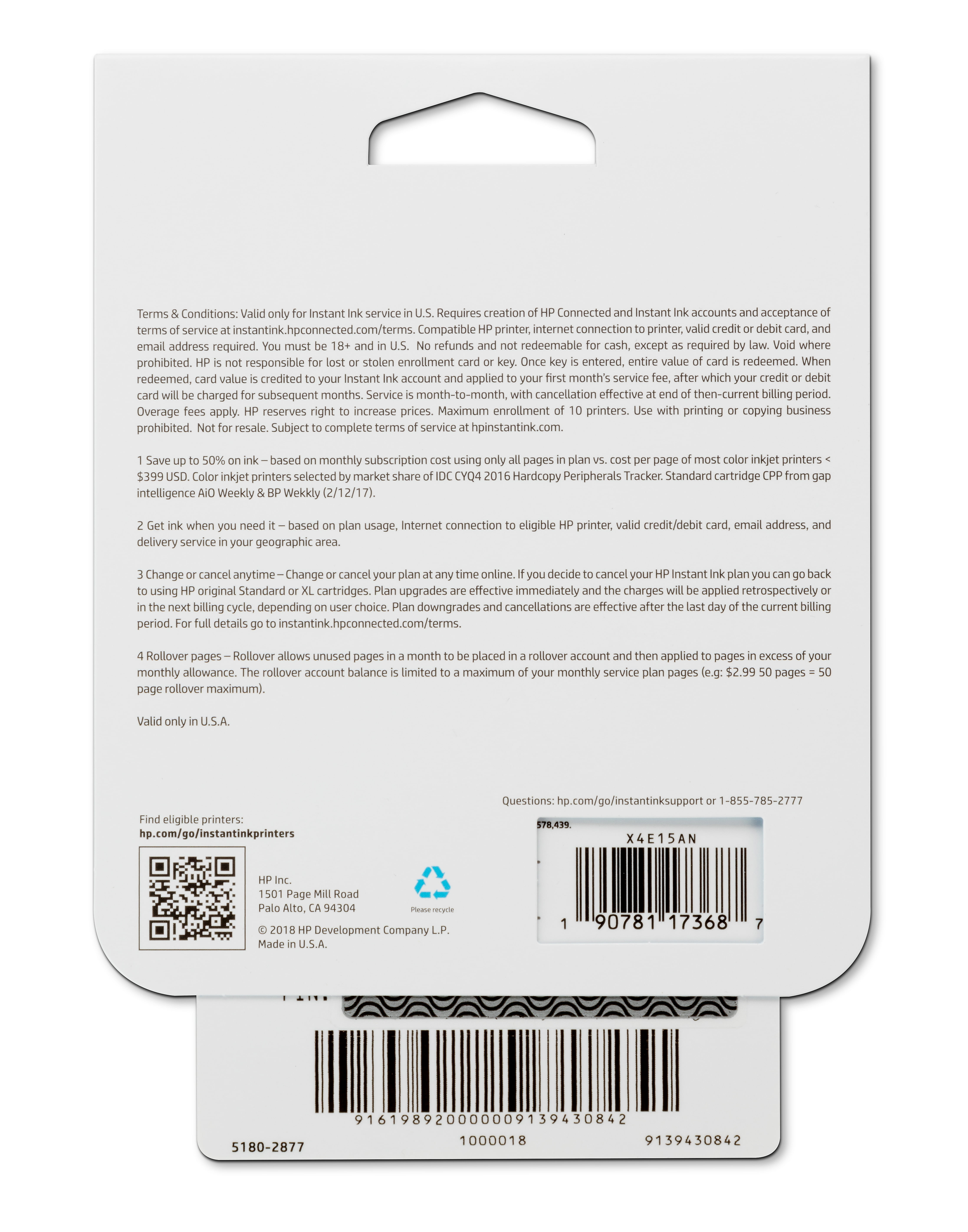 instant ink gift card