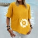 thumbnail image 2 of Moda Mujer Verano Casual Manga Corta Cuello Redondo Estampado Blusa Camiseta Wmkox8yi bvn1329, 2 of 4