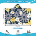 thumbnail image 2 of Navy Daisy Flower Pattern Hooded Bath Towel，50"x30" for Ages 3 To 12 Kids, Quick Dry Lightweight Soft Microfiber Hood Beach Towel Cover Up for Kids, 2 of 7