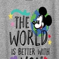thumbnail image 3 of Disney - Mickey Mouse - The World Is Better With You In It - Women's Short Sleeve Graphic T-Shirt, 3 of 5