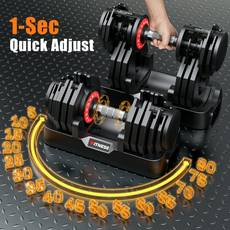 GIKPAL 5-50lbs 5-in-1 110lb Adjustable Dumbbells with Tray for