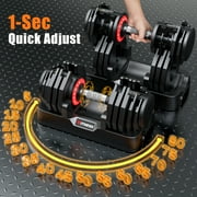 GIKPAL 160LB(80lbs*2) Adjustable Dumbbells Set,16 in 1 Quick-Select 5-80lbs Weight Adjustable Dumbbells for Full Body Home Workout