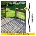 thumbnail image 3 of Metal Deck Balusters 51 Pack, 32.25" Deck Spindles, Aluminum Railing for Wood Deck, Black Outdoor Staircase Baluster with Screws, Stylish Deck Railing, 3 of 6