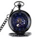 thumbnail image 4 of Reloj de bolsillo mecánico negro Sincero con solapa estilo retro y hueco para hombres y mujeres, 4 of 5