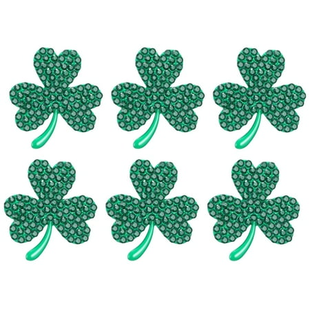 

6 Pcs Shamrock Napkin Ring Buckle Napkin Ring Rhinestone Napkin Ring for St. s Day Wedding Party Table Decor Etc