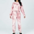 thumbnail image 2 of IROINNID Sweatsuit For Women 2 Pieces Set Discount Set Tracksuit Pullover Tie-dyed Round-Neck Sport Hoodless Suit Sets Sport Suit,Pink, 2 of 9