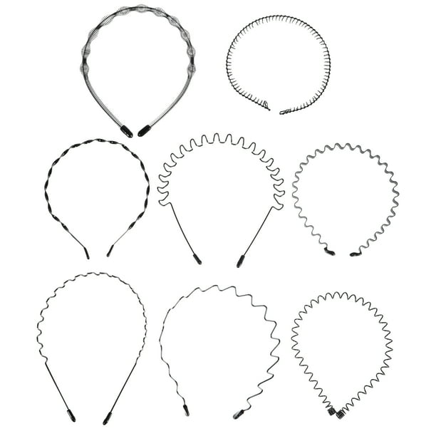 FELTECHELECTR 8 diademas onduladas para hombre, accesorios para el cabello con resorte de metal a la moda