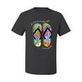 thumbnail image 2 of Wild Bobby, If I Can't Wear My Flip Flops I'm Not Going Colorful Sandals Streetwear Men's Graphic T-Shirt, Charcoal, 3XL, 2 of 3