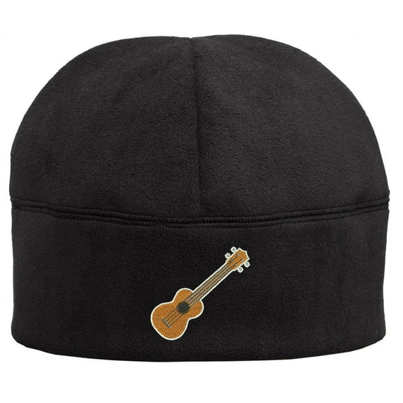 Buy Cool Shirts Ukulele UKE Patch Fleece Beanie Hat Cap, Black