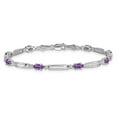 thumbnail image 3 of Auriga 14k White Gold Diamond and Amethyst Bracelet 7inch for Women, 3 of 6