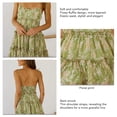 thumbnail image 2 of Vestido Floral Bohemio, Sin Espalda, Casual, Con Volantes, Tirantes Finos, Sin Mangas, Vestido Sin Mangas Para Vacaciones YLSHRF Otros, 2 of 6