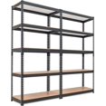 thumbnail image 2 of HOMEDANT Étagères de Rangement à 5 Niveaux Réglables, Étagère Métallique Laminée pour Garage, Unité d'Étagères Utilitaire Robuste, Étagère pour Entrepôt, Garde-Manger, Placard, Cuisine 35.9 Pouces L x 16.2 Pouces P x 71.3 Pouces H, Lot de 2, 2 of 4