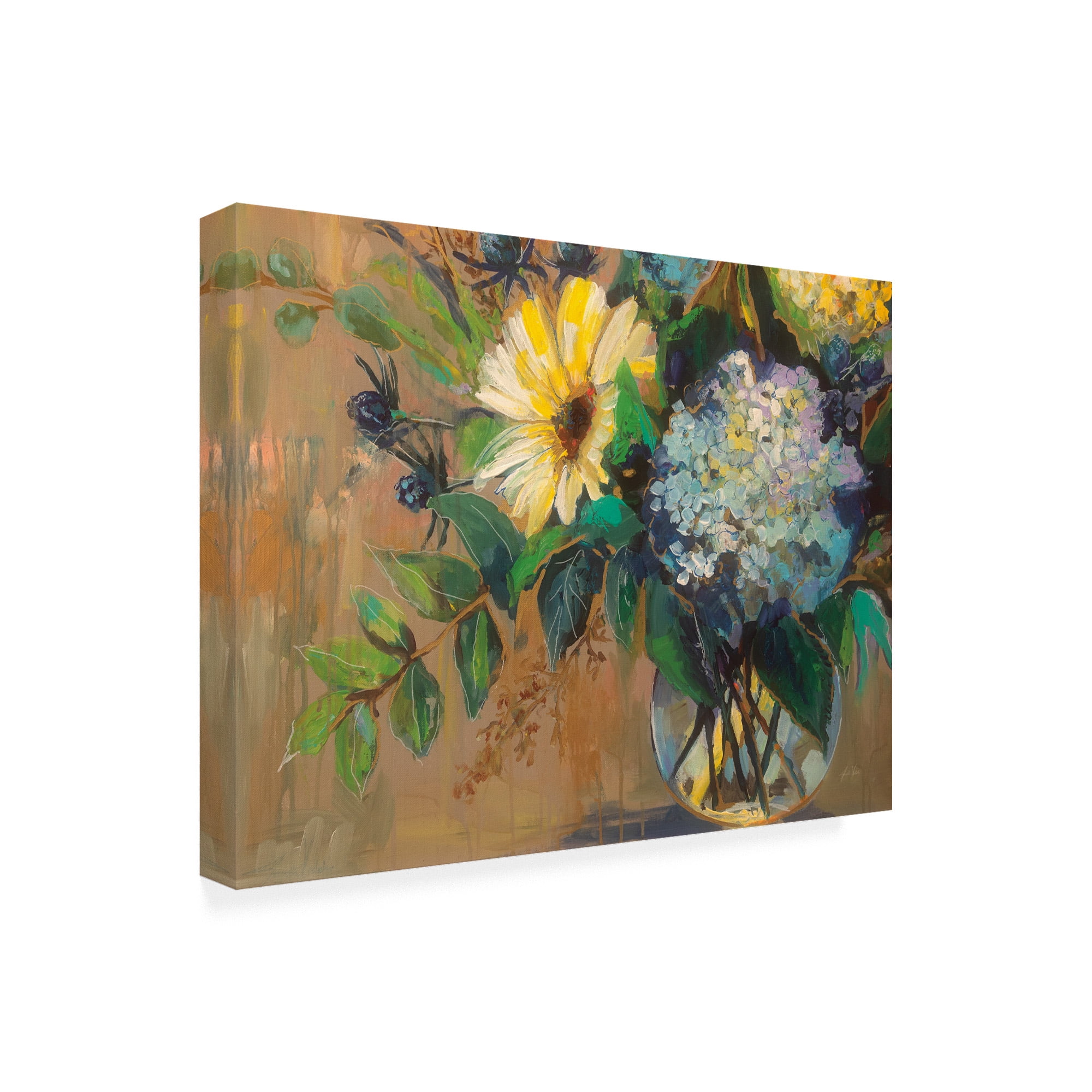 Trademark Fine Art 'Glass Floral' Canvas Art by Jeanette Vertentes