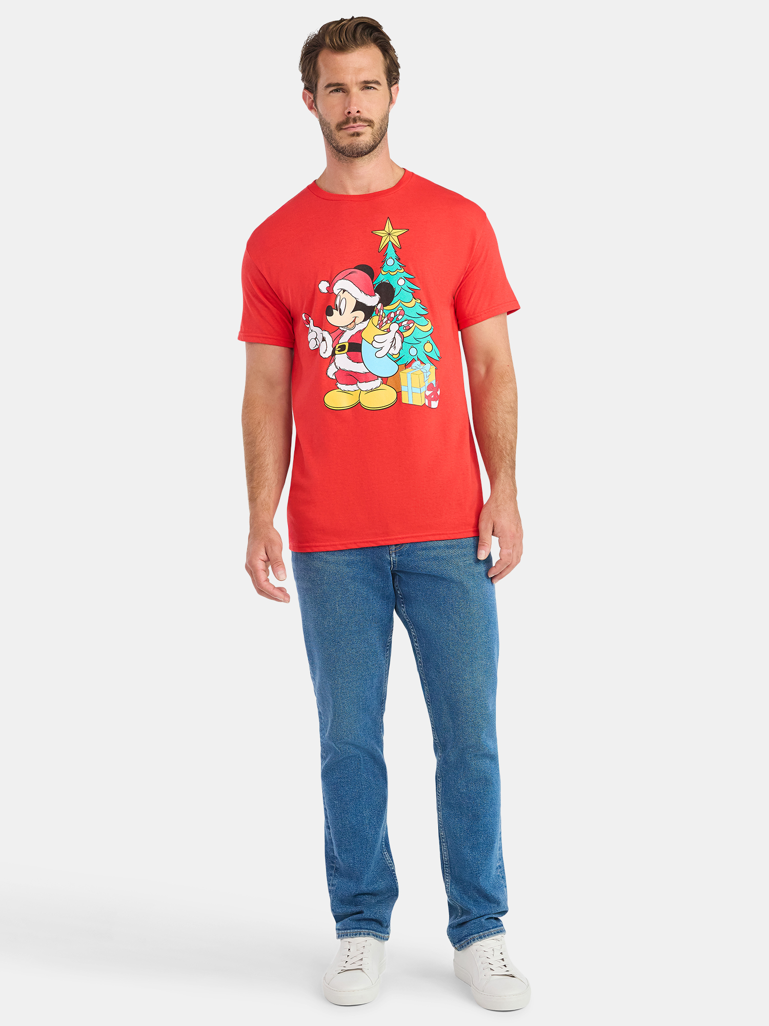 Christmas Mickey Mouse Men’s and Big Men's Graphic Tee, Sizes S-3XL