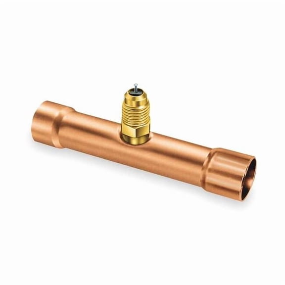 Jb Industries 1/4" Access Valve Swaged T,Brass/Copper A31344