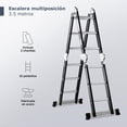 thumbnail image 2 of Escalera Multiposición 3.5 M Acero 12 Peldaños Plegable Retráctil Mantenimiento Hogar Soporta 150 kg, 2 of 8