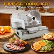 Valley Sportsman 7.5 Electric Meat Slicer w/Stainless Blade 180W Adjustable Thickness Cuts Meat/Bread/Cheese