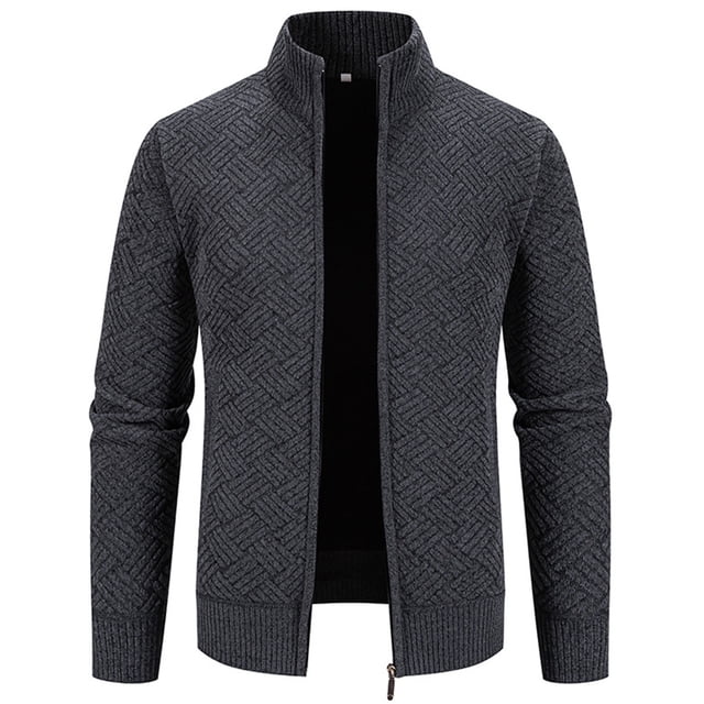 Birdeem Cardigan en Tricot pour Hommes, Col Montant Rembourré, Veste Décontractée