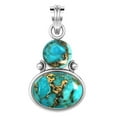 thumbnail image 2 of Copper Blue Turquoise Women Jewelry 925 Sterling Silver Pendant, 2 of 8
