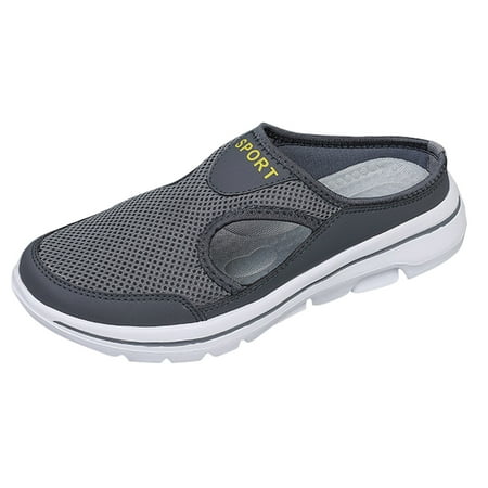XDDST Man Summer Sandals Men Sports Shoes Simple Solid Color Fashion Summer New Pattern Mesh Breathable Comfortable Flat Bottom Non Slip Large Couple Shoes