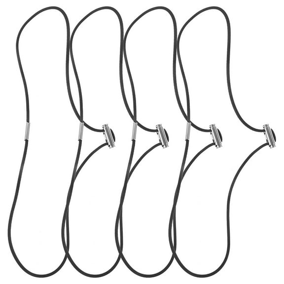 WASHWEPE Household Trash Bag Fasteners Elastic Trash Bag Fixing Circles 4Pcs Black