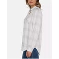 thumbnail image 2 of Well Worn Women's' Long Sleeve Classic Plaid Button-Up Shirt-White / S, 2 of 3
