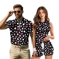 thumbnail image 2 of KUIFORTI Funny Matching Couple Golf Shirts Heart Polka Dot Quarter Zip Lapel Stand Collar His and Hers Matching Sport Outfits Quick Dry Breathable for Golf Tennis Casual Wear Summer Vacation Gifts, 2 of 5