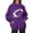 Purple, variant on Women's Oversized Mock Neck Graphic Rugby Sweatshirt, Drop Shoulder Long Sleeve Pullover with Front Pouch Pocket, Relaxed Fit Heavyweight Top for Fall Winter Athleisure Streetwear Purple L