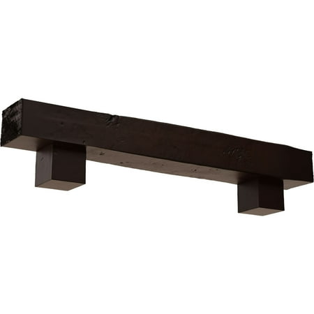 

Ekena Millwork 6 H x 8 D x 72 W Knotty Pine Faux Wood Fireplace Mantel Kit w/ Alamo Corbels Premium Mahogany