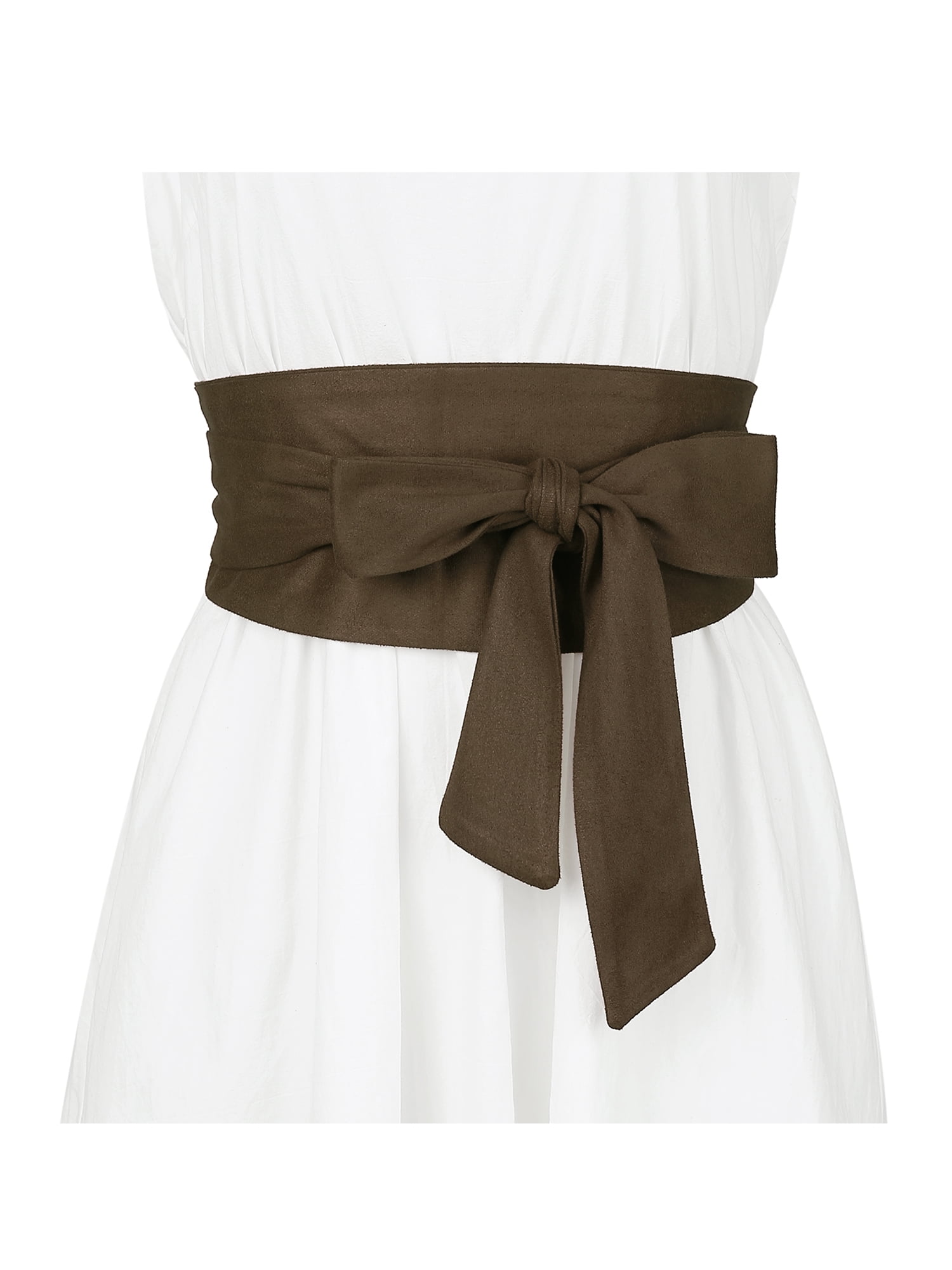 5165 Woman Belt Strap Wide Waist Satin Obi For Dress Bowknot Self Tie Wrap Elerevyo-Womens-Soft-Wide-  main image 3