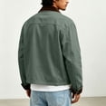 thumbnail image 4 of Bosfbaoi Cropped Work Jacket for Men Contrast Corduroy Collar Button Down Casual Coat with Patch Pockets, 4 of 8