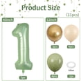 thumbnail image 2 of Set de globos FunHot, 40 cm, verde salvia, número 1 con globos, 2 of 7