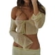 thumbnail image 1 of SAYOO - Camiseta de manga larga para mujer, color sólido, con amarre, de malla, transparente SAYOO Moda, 1 of 7