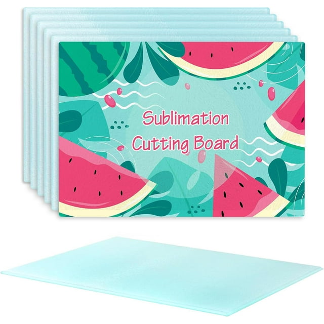 6Pack Sublimation Glass Cutting Board Blanks, Textured Tempered Glass Chopping Boards for Kitchen, Anti Slip Cutting Boards Heat Resistant Glass Plate Chopping Board for Kitchen DIY Heat Press Machine