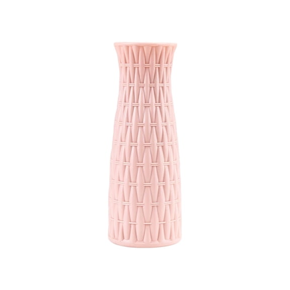 SLYNSHome Plastic Vases for Home Decor,Pink Minimalist Decorative Vase for Table Centerpiece Wedding Dining Living Room Office House Decoration