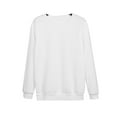 thumbnail image 2 of Frontwalk Womens Casual Crewneck Sweatshirt Long Sleeve Solid Color Pullover College Style Tops Basic Tunic Tee White S, 2 of 3