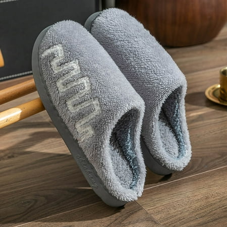 

Gubotare Women Slippers Memory Foam Women s Memory Foam Slippers Comfort Wool-Like Plush Lined House Shoes for Indoor & Outdoor Gray 10.5