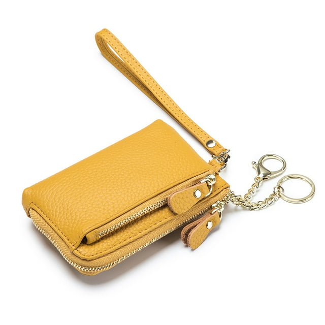 Qarigey Cartera de tipo corto para mujer, de piel sintética INS, con cierre de cremallera, monedero, tarjetero, bolsa de transporte, regalo de Carteras Amarillo Qarigey AP012102-09