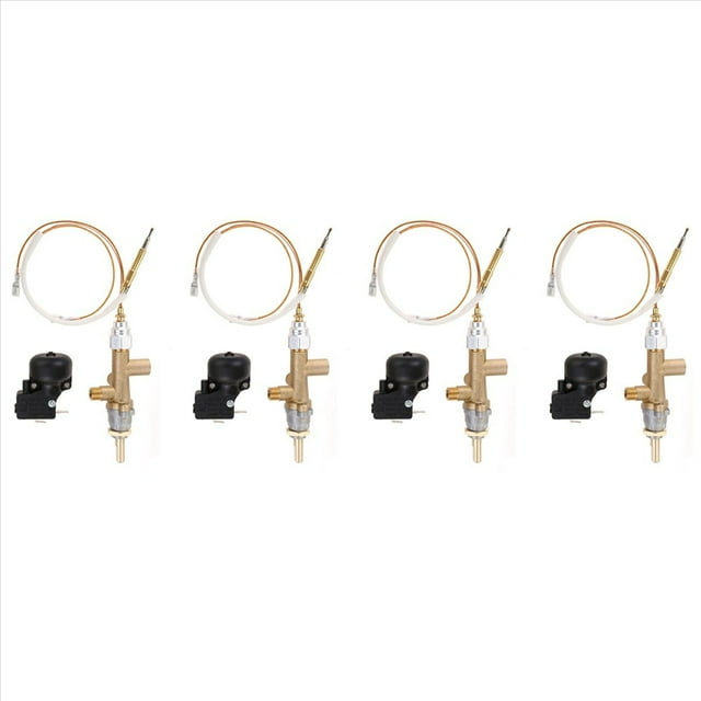3X VáLvula Control Calentador Gas para Patio,Sensor Termopar,Perilla Interruptor Descarga,Control Fuego Propano Lpg,Conjunto Puerto Piloto Seguridad