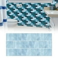 thumbnail image 2 of 6pcs Peel And Stick Wallpaper Backsplash Imitation Wall Tile Stickers Household Pvc Tile Stickers Adhesive Living Room Dining Room Decorative Wall Stickers Wall Panels, Light Blue, 2 of 7