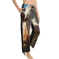 thumbnail image 6 of Salouo Prairie Flower Cow Print Women's Pajama Pants Casual Loose Sweatpants PJs Flowy Pants Drawstring Palazzo for Women Wide Leg Pants Lounge Pajama -Large, 6 of 8