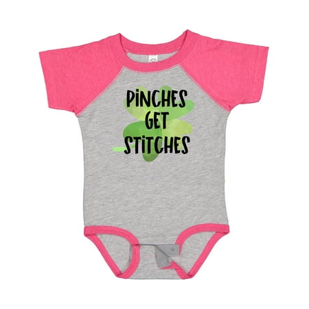

Inktastic St. Patrick s Day Pinches Get Stitches Shamrocks Gift Baby Boy or Baby Girl Bodysuit