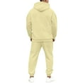 thumbnail image 5 of Men's Fall/Winter Hooded Sports Set, for Casual Training and Cold Weather Activities,Beige,L, 5 of 7