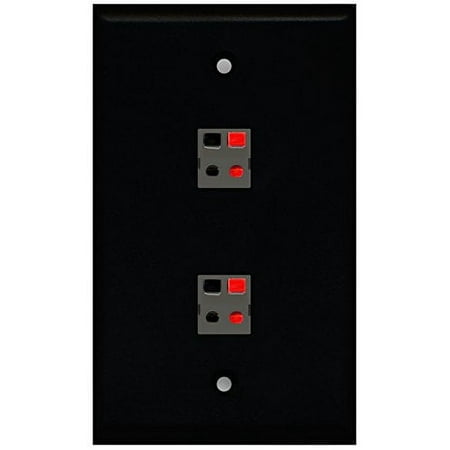 RiteAV - Black 2 Port Speaker Wall Plate