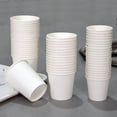 thumbnail image 1 of [100 Pack] 3.38oz. White Paper Cups, Small Disposable Bathroom, Espresso, Mouthw, 1 of 4