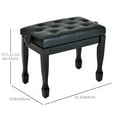 thumbnail image 3 of Adjustable Wooden Padded Piano Bench Artist Keyboard Seat Stool Chair, 3 of 10