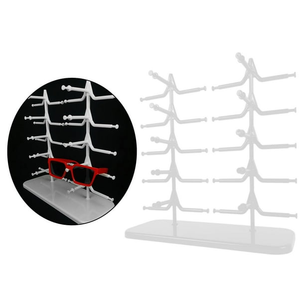Soporte para gafas de terre de filas, soporte para gafas, instalación sencilla, giratorio y fácil desmontaje , blanco Yotijar estante para gafas de sol
