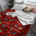 thumbnail image 3 of Western Christmas Throw Flannel Blanket 40x50In Cowboy Boots Xmas Tree Snowflake Red Super Soft Cozy Bed Blanket, Lightweight Plush Fuzzy Bed Throw for Bedroom Sofa Couch Living Room, 3 of 4